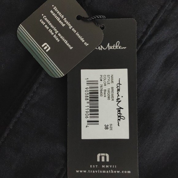 Travis Matthew Brewer Short 1MQ090 Black Color Men's Size 38 - Picture 5 of 8